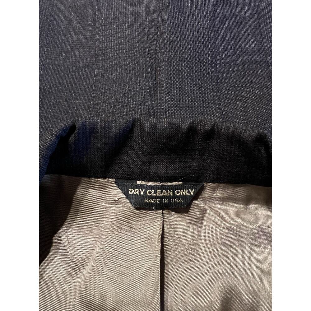 Vtg Hart Marx x Barrister 44L Brown Gray Tonal Ghost Glen Plaid Blazer Jacket - Picture 9 of 15